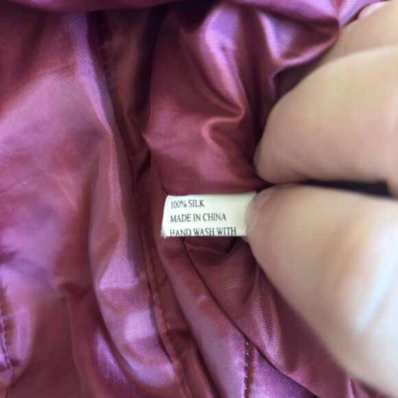 Womens Satin Chinese Jacket Dragon Design 100% Silk Size Large Red Artsy City - Picture 11 of 12